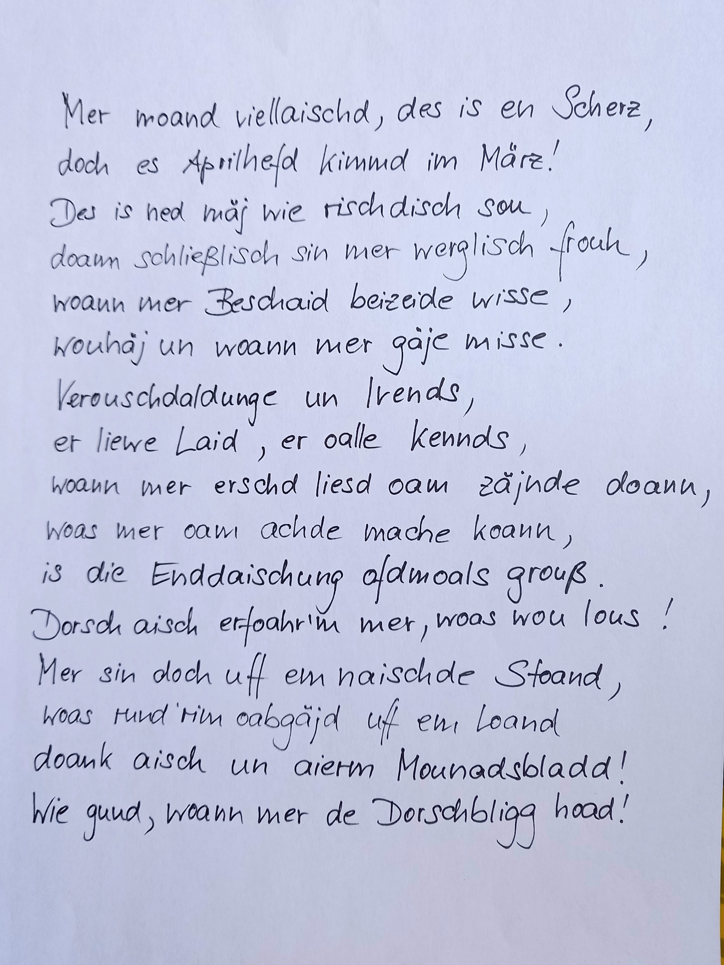 Gedicht von Martina Stefanski, Beedenkirchen